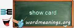 WordMeaning blackboard for show card